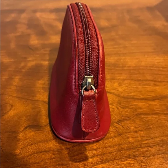 Coach Vintage Cherry Red Leather Mini Pouch Beautiful - Picture 3 of 11